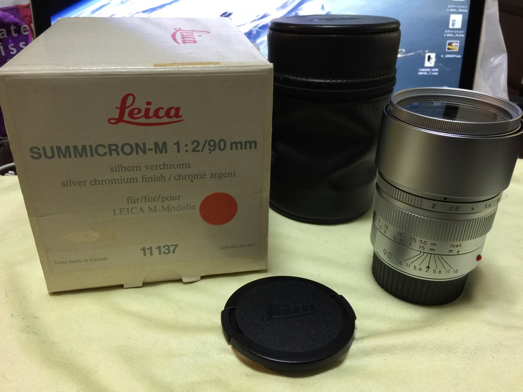 Leica Summicron-M 90mm F2.0 pre ASPH. Silver Chrome 11137 フード 