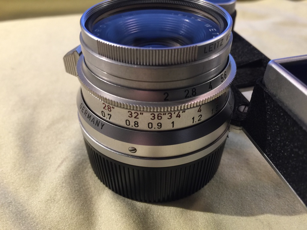 カメラ レンズ(単焦点) E.Leitz Summicron 35mm F2.0 1st 8elements Germany メガネ付き 8枚玉 